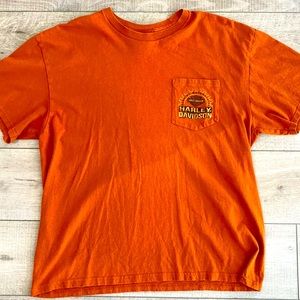 Harley Davidson T-shirt. Size XL. Mechanicsburg PA. Orange